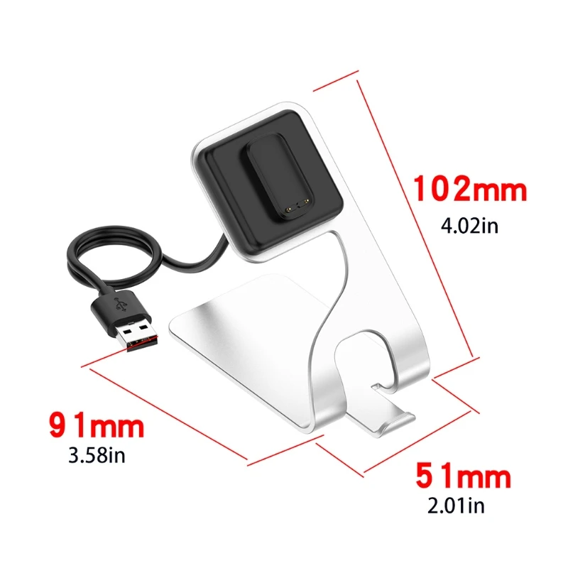 

67JA Lightweight Charger Stand Portable Aluminum Alloy USB Charging Station Bracket Holder Compatible for fitbit-Luxe/Charge5