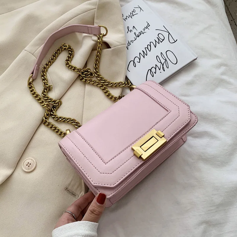 

2021 New High-quality Fashion Ladies Messenger Chain Bag Brand Designer All-match Shoulder Bag High-quality PU Small Square Bag