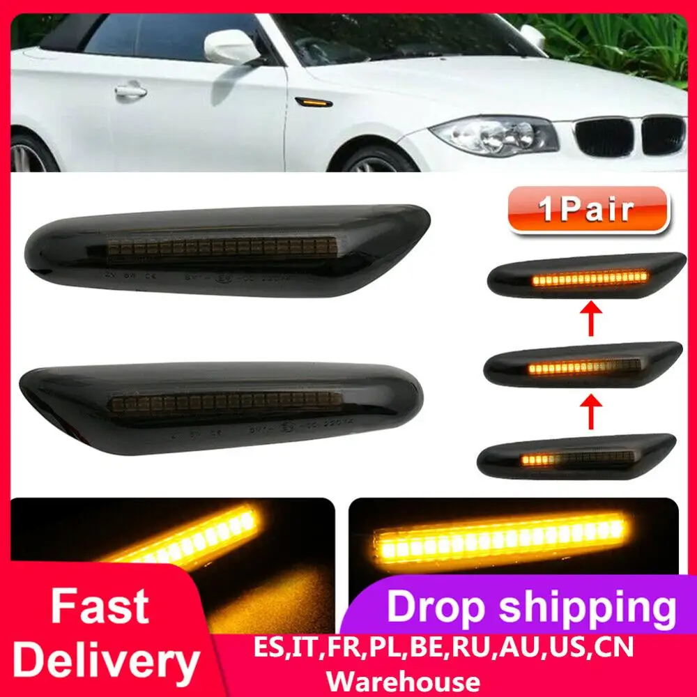 2 шт. динамические светодиодные боковые указатели поворота для BMW E90 E91 E92 E93 E46 E60