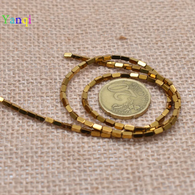 26-2x4mm 95 шт./лот, блестящие разноцветные бусины из натурального камня, гематит, прямоугольные бусины квадратной формы для самостоятельного изготовления ювелирных изделий - Цвет: 26-2x4mm