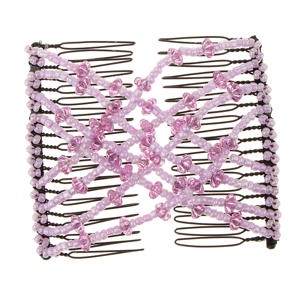 Magic Stretchy Double Clips Hair Slide Comb Ladies Party Wedding Cosplay | Claw