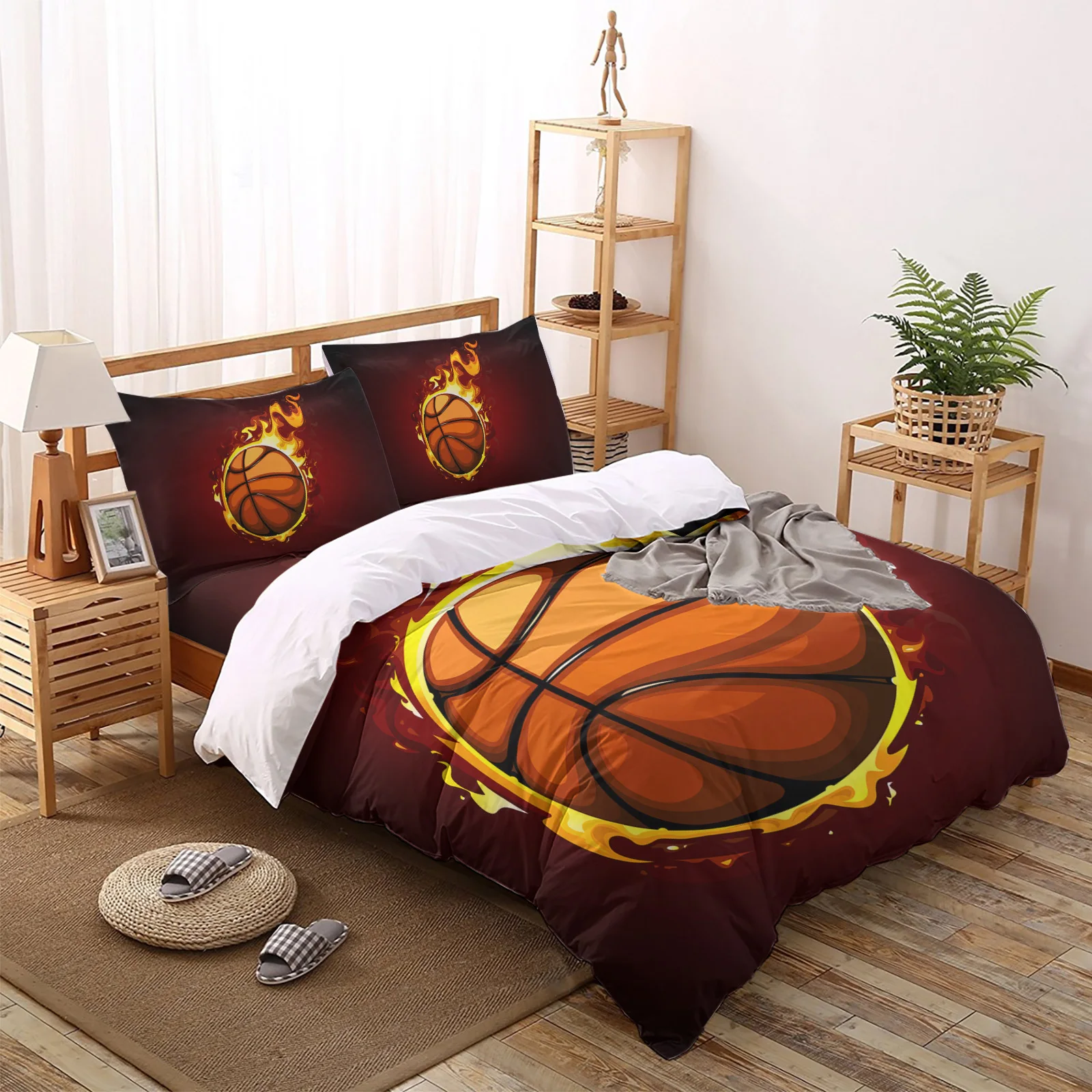 

Basketball Flame Athletics Duvet Cover Set Home Textile Bedclothes Comforter Bedding Set Luxury bedroom set sheet