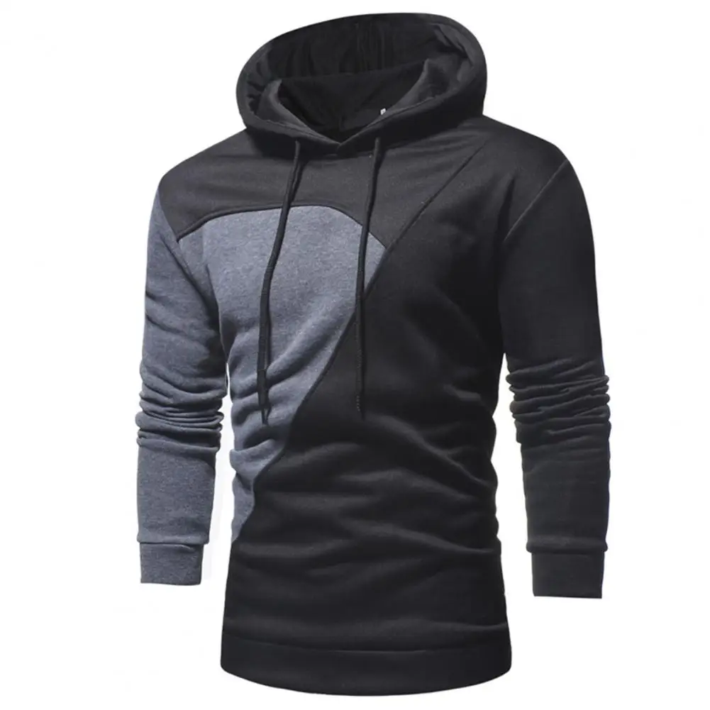 

Men Autumn Long Sleeve Patchwork Hoodie Hooded Sweatshirt Top Tee Outwear Blouse 2020 Print Shirts For Men Plus Size Streetwear