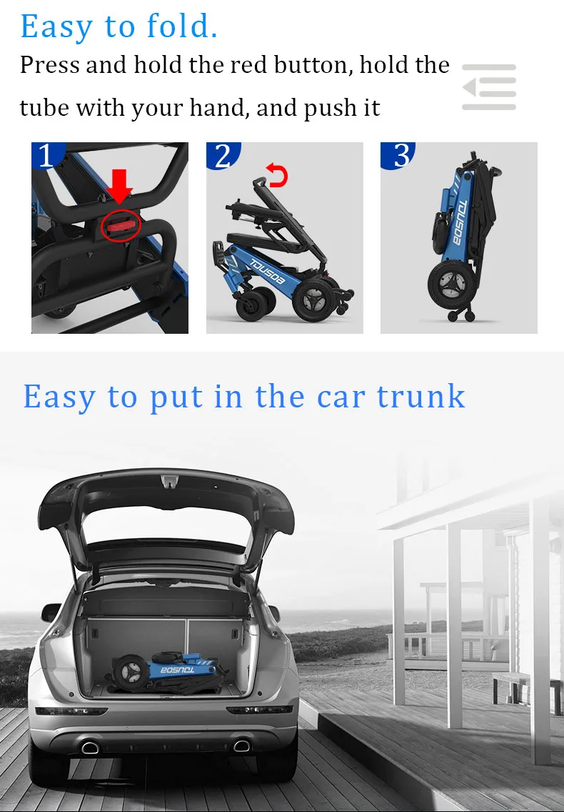 Новинка 2020 Складная легкая электрическая инвалидная коляска для путешествий