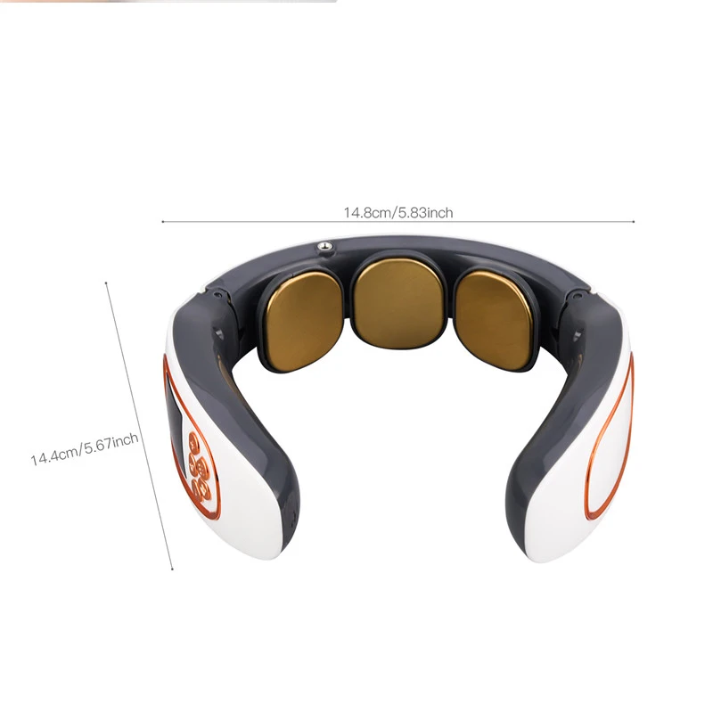 

4D Smart Electric Neck Massager With Heat Wireless Portable Pulse Tens Back Massage Machine Cervical Vertebra Relax Pain Relief