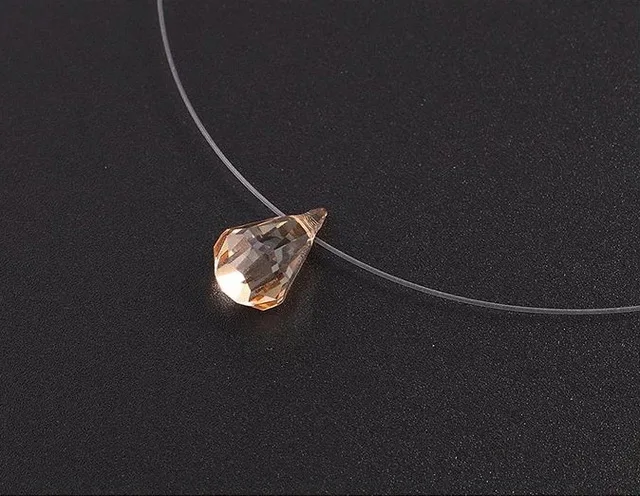 Трендовое ожерелье-чокер с кристаллами Swarovski, прозрачная леска, модные ювелирные изделия для женщин, подарки на день Святого Валентина - Окраска металла: 4-1