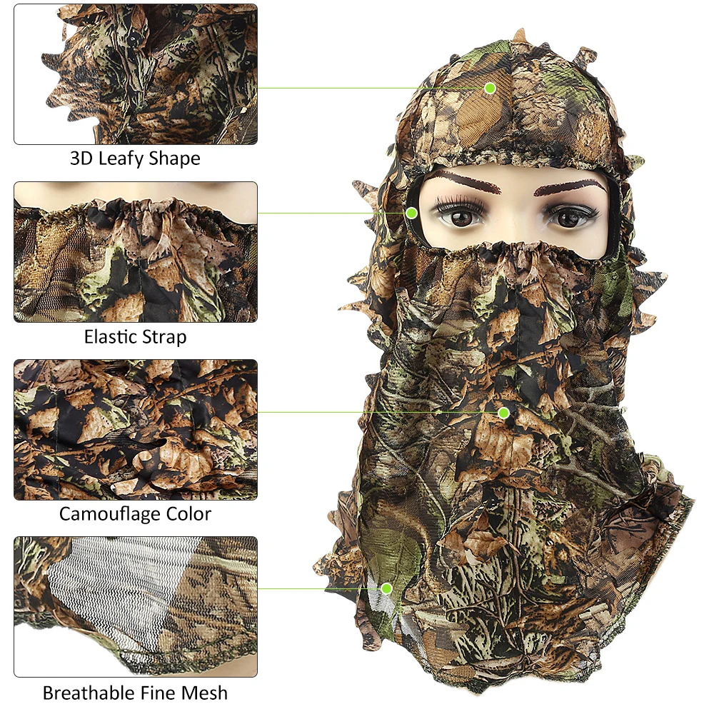 Защитный головной убор 3D листовая шляпа камуфляж для лица протектор Охота