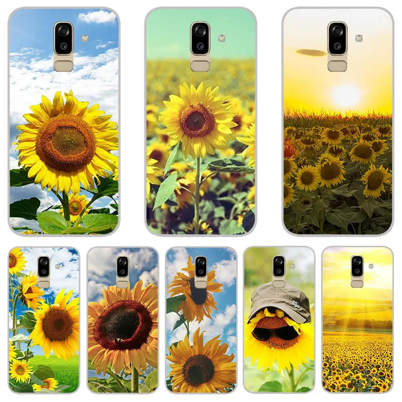 Подсолнечника с рисунком "Подсолнух" матовый Силиконовый чехол для Samsung Galaxy J2