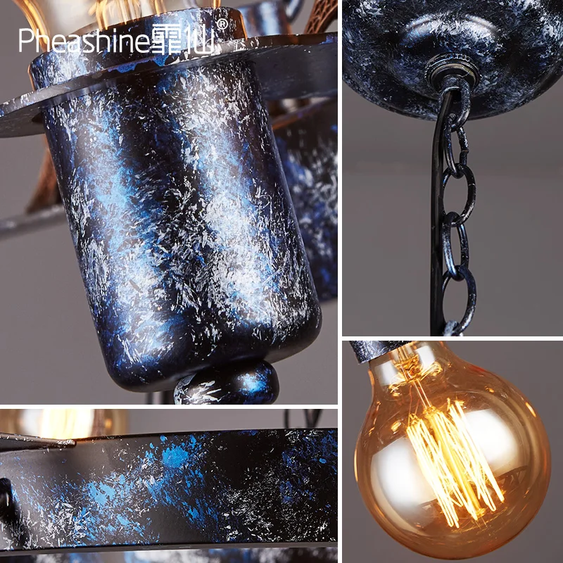 Loft industrial style decorative iron six chandeliers personality retro living room dining lamps | Лампы и освещение