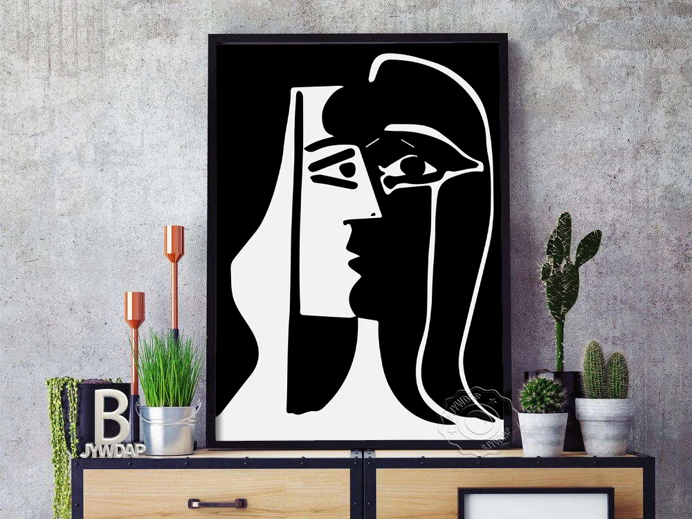 

Pablo Picasso Black white poster, Art Exhibition print, Museum exhibition Art, Picasso print, Art Museum printrn art poster,