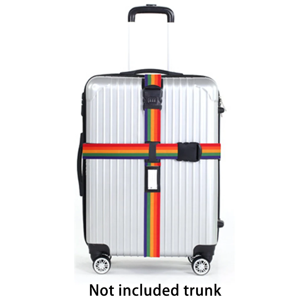 

Luggage Strap Cross Belt Packing Adjustable Travel Suitcase Nylon 3 Digits Password Lock Cross Buckle Strap Baggage Belts