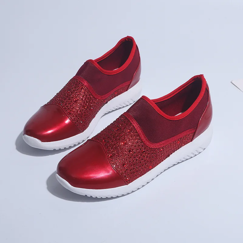 

2020 Autumn Red Casual Sports Women Low Help A Foot Lazy Shoes Fashion Flat-bottomed Vulcanized Shoes Female