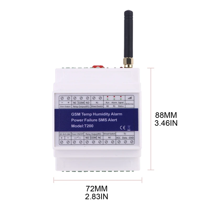 

GSM 3G 4G Temperature Humidity Power Status Monitoring Relay T200 SMS Alarm