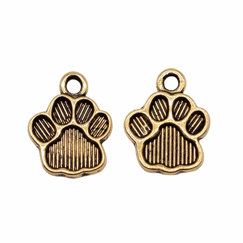 20pcs 15x12mm Metal Dog Paw Print Footprint Charms Pendant for Necklace Bracelet Jewelry Making Findings in 2 Colors - WYSIWYG image 4