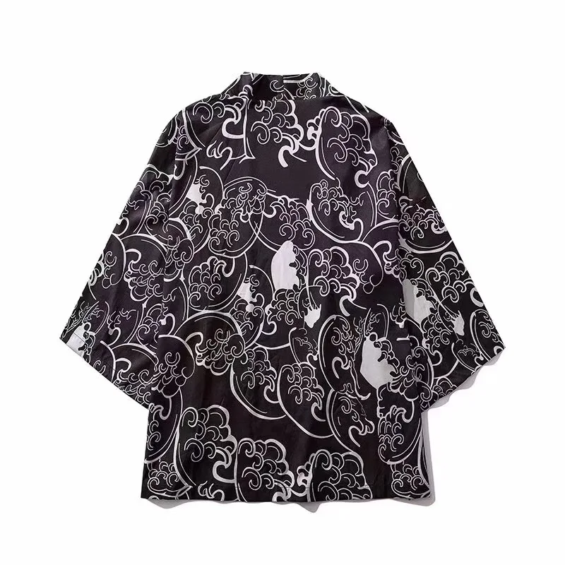 Самурайский кран японское кимоно Haori мужской женский кардиган китайский дракон Традиционная японская одежда азиатская одежда