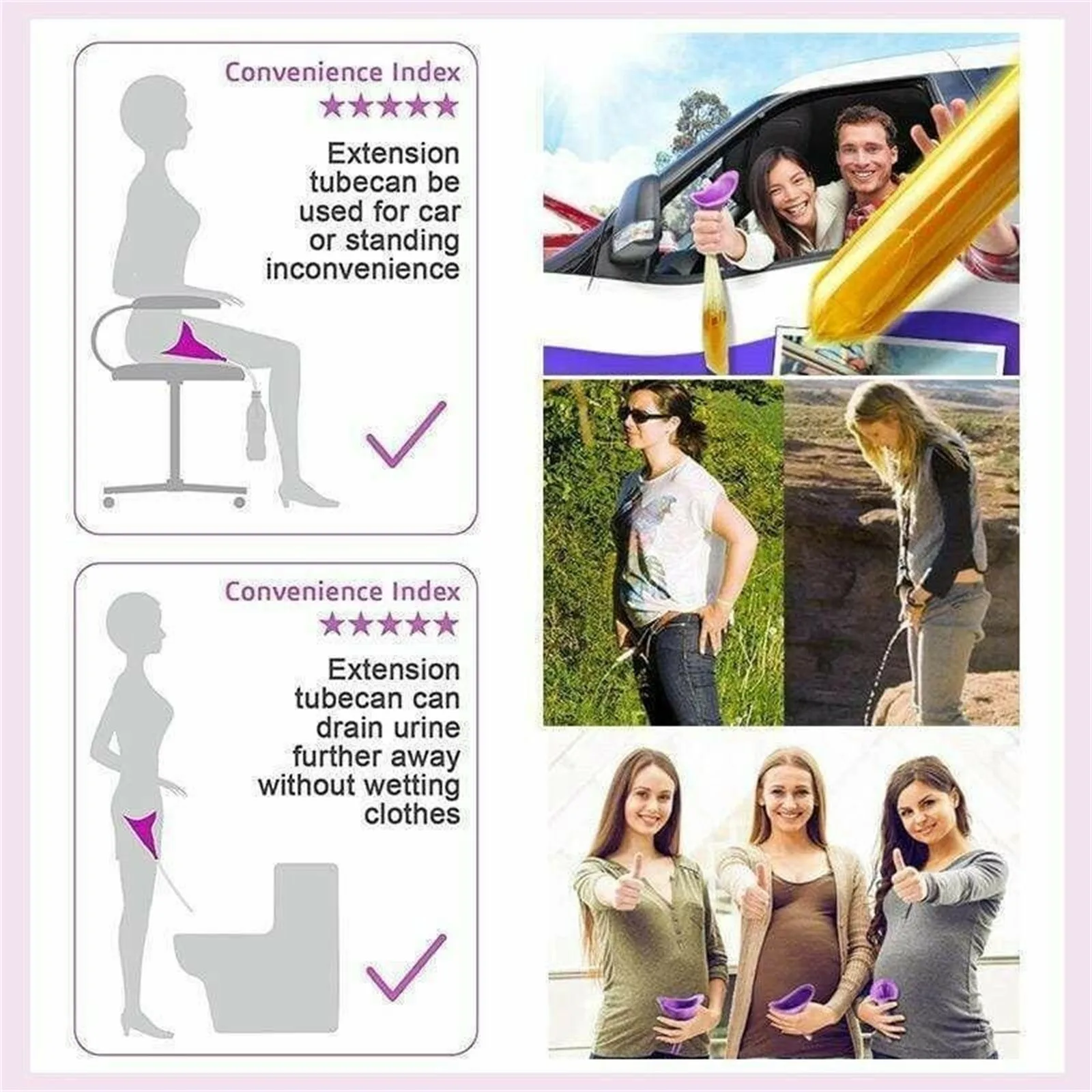 Women Urinal Outdoor Travel Camping Portable Female Soft Silicone / Disposable Paper Urination Device Stand Up &amp Pee | Обустройство