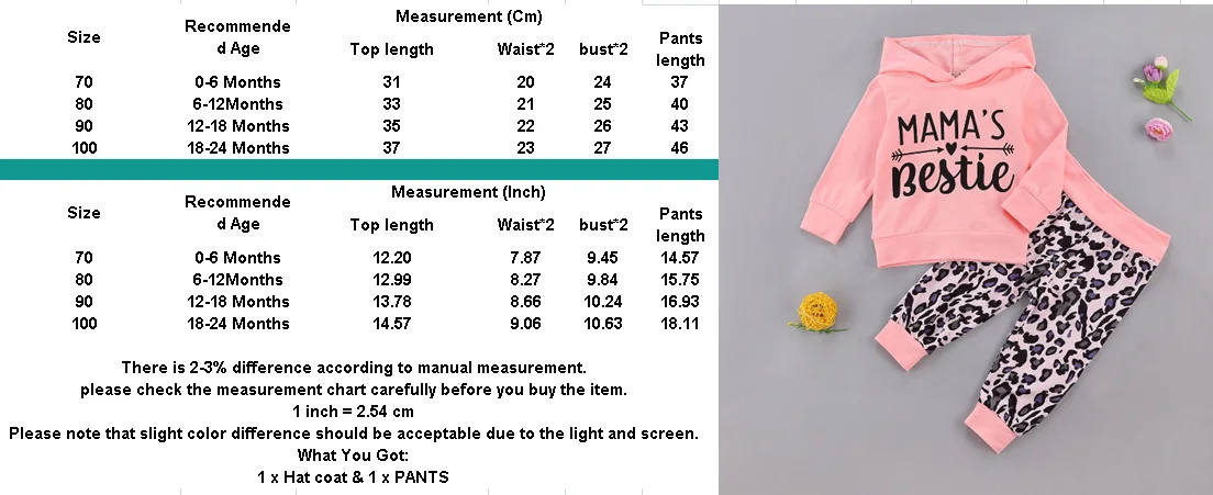 Pudcoco для маленьких детей свитер с капюшоном + штаны леопардовым принтом и Mama's