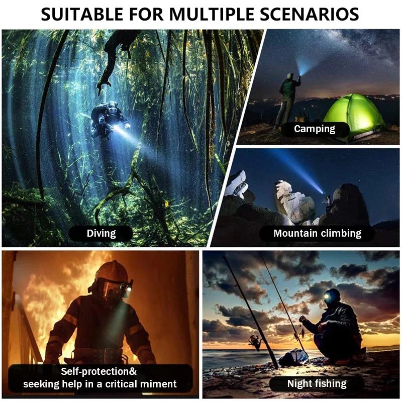 

Powerful Professional Scuba L2 Diving Flash Light Submarine Lights 200M Underwater Diving Torch IP68 Waterproof Flashlight 18650