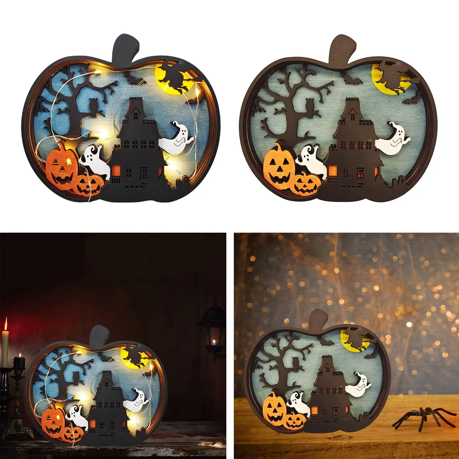 

Pumpkin Ornament WoodenWeird Special Cute Halloween Decoration for Club Party Festival Present for Children Halloween Presents