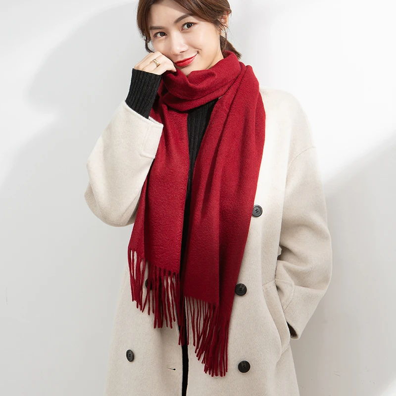

★official flagship store counters with the model of pure color more high-end cashmere scarf female joker to keep warm