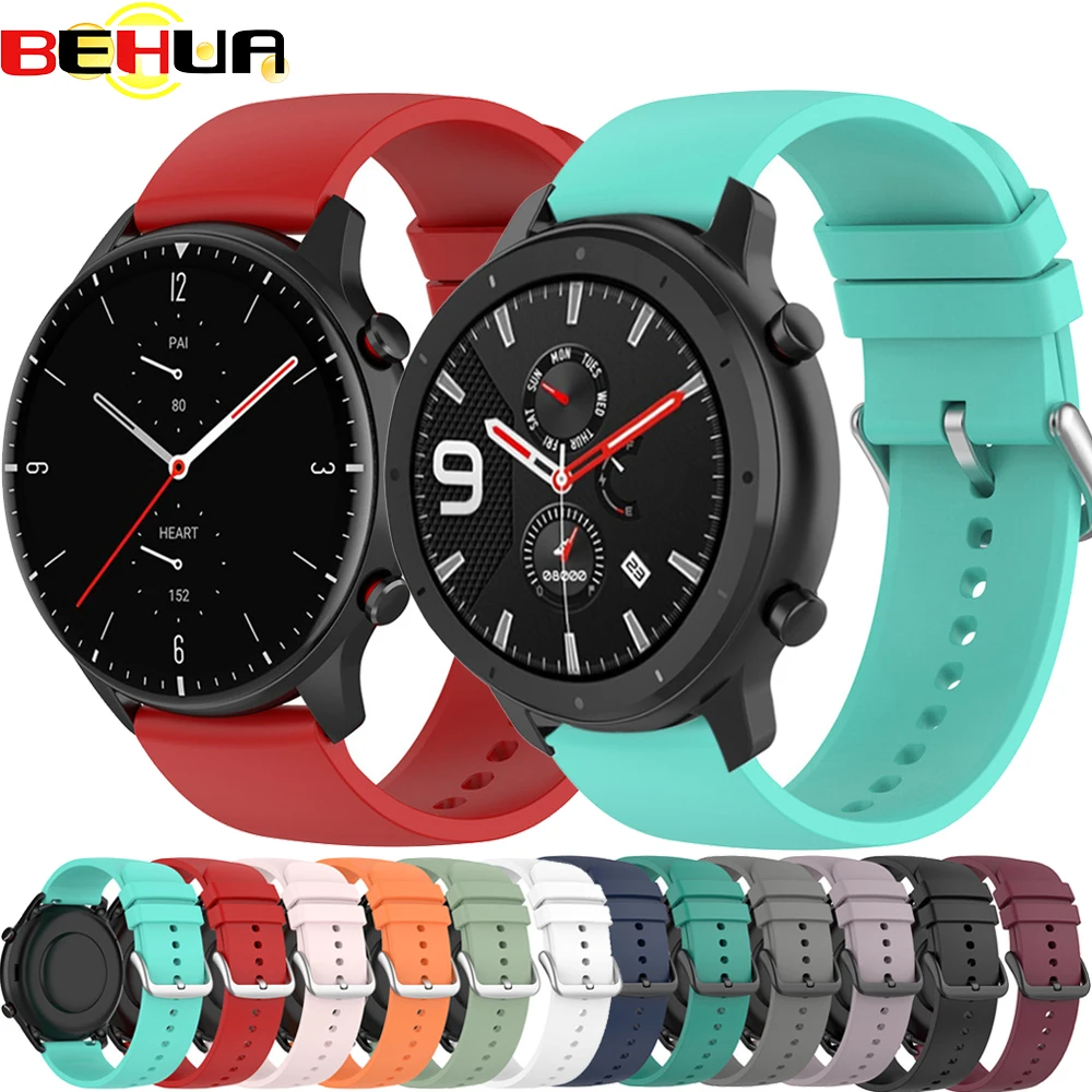 

Ремешок для часов BEHUA, для Huami Amazfit GTS 2 Mni 2e / Bip U Pro S Lite GTR, спортивный браслет, 20 мм, 22 мм
