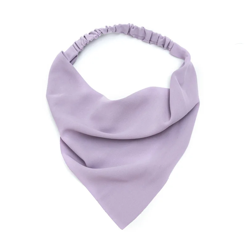 

2021 New Headscarf Solid Color Candy Color Elastic Band Stretch All-Match Hairband Women's Triangle Scarf Decoration Bib E83