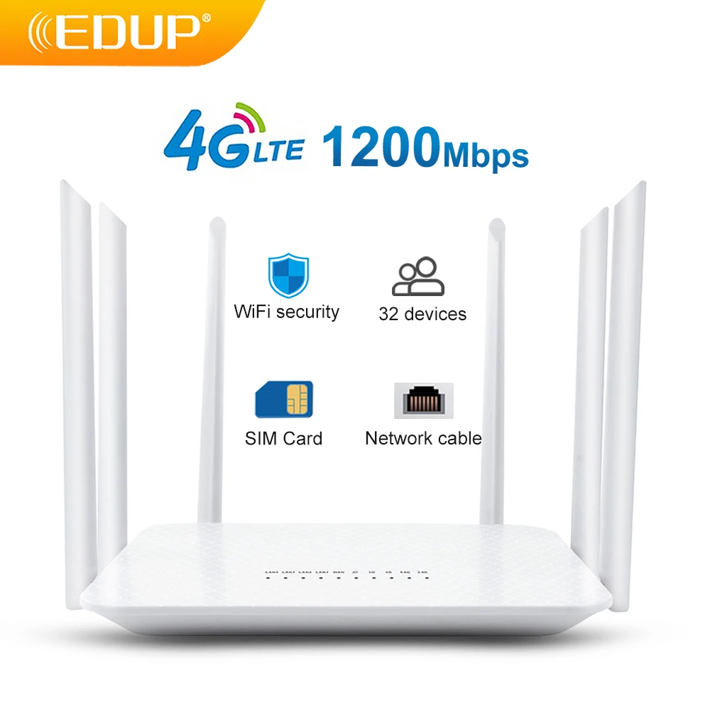 

Wi-Fi-роутер EDUP, 1200 Мбит/с, 4G, LTE, 802.11ac