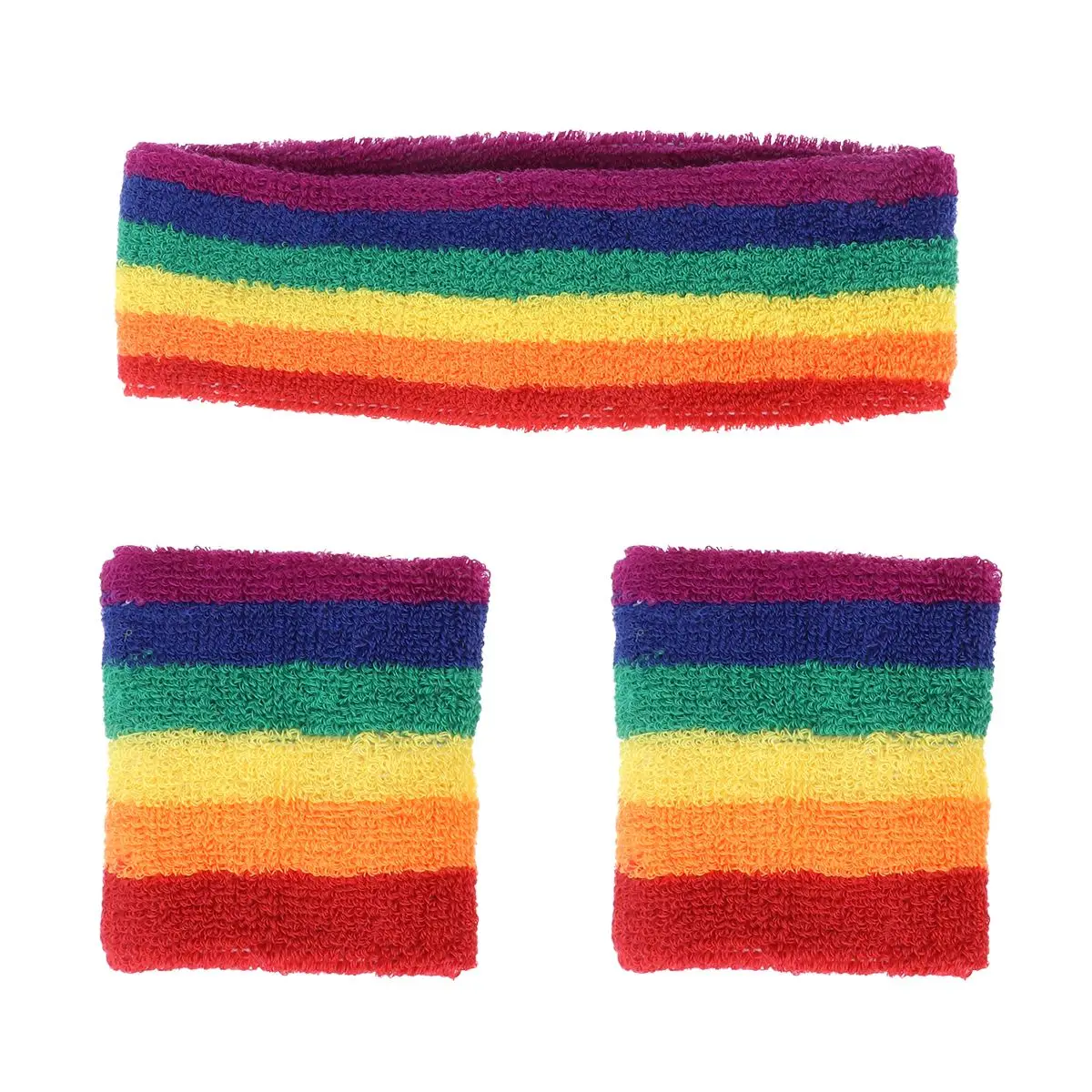 3 шт. спортивные повязки хлопок Фитнес эластичные полосатые красочные на голову
