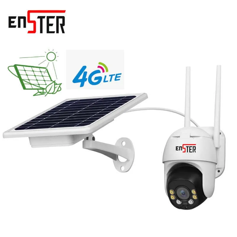 

Enster 4G SIM Card Solar Power Human Motion Detection 1080P Camera Easy Insallation Play Plug Smart HD Security PTZ Camera