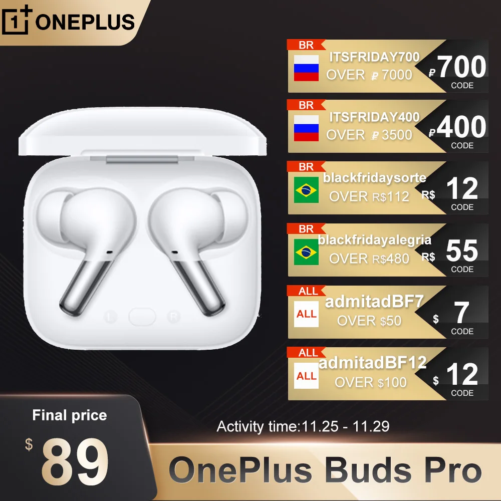 

2021New OnePlus Buds Pro TWS Earphone Adaptive Noise Cancellation LHDC 38 Hours Battery for Oneplus 9RT 9 Pro