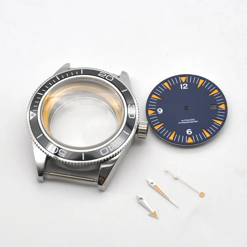 

41mm Mens Watch Case Fit NH35 ETA 2836 Miyota8215 821A Dg2813 Movement Swim Set Dial Hands Parts Brass 316L S Steel Waterproof