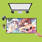 Большой резиновый коврик для игровой мыши XGZ с аниме две девушки, Настольный коврик для компьютерных геймеров с фиксирующим краем для CS GO LOL Dota