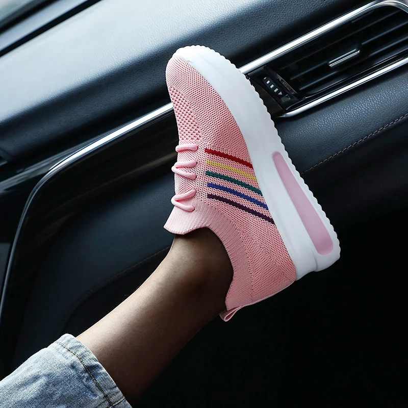 

Fashion Women Vulcanize Sneakers Lace-Up Wedge Casual Ladies Printed Sneakers Platform Ladies Outdoor Sports Shoes Comfy Shoes