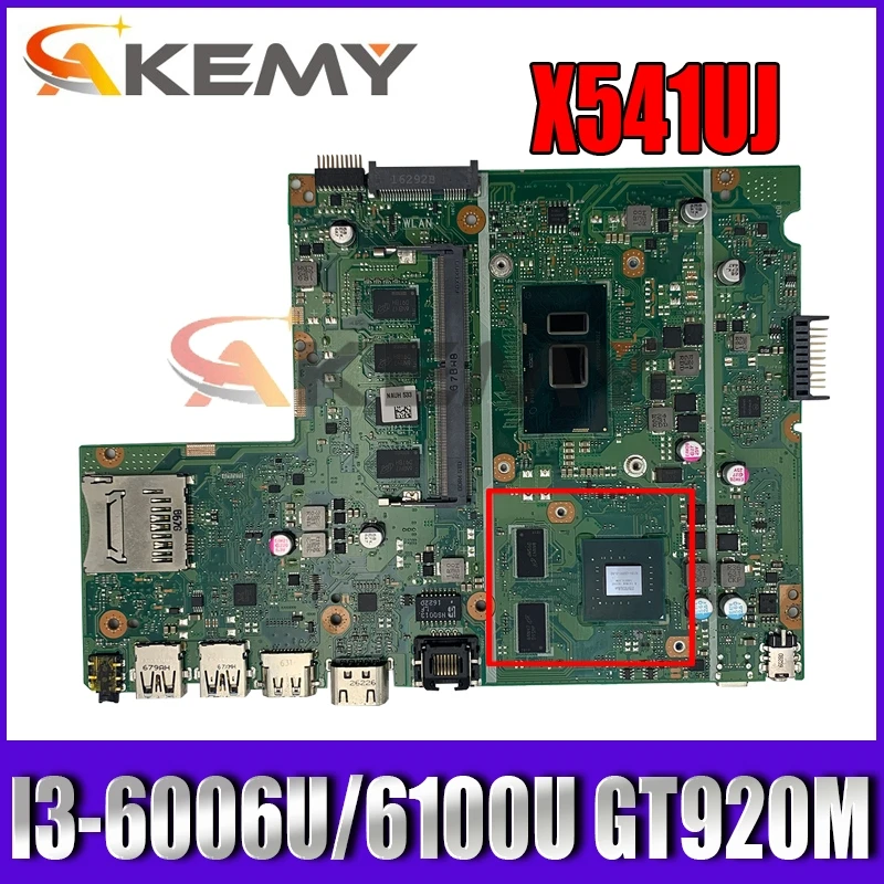 

X541UJ Main board For ASUS X541UA X541UV X541UVK X541UQK Laptop Motherboard W/ I3-6006U/6100U 4GB-RAM GT920M 2G-GPU 100% Tested