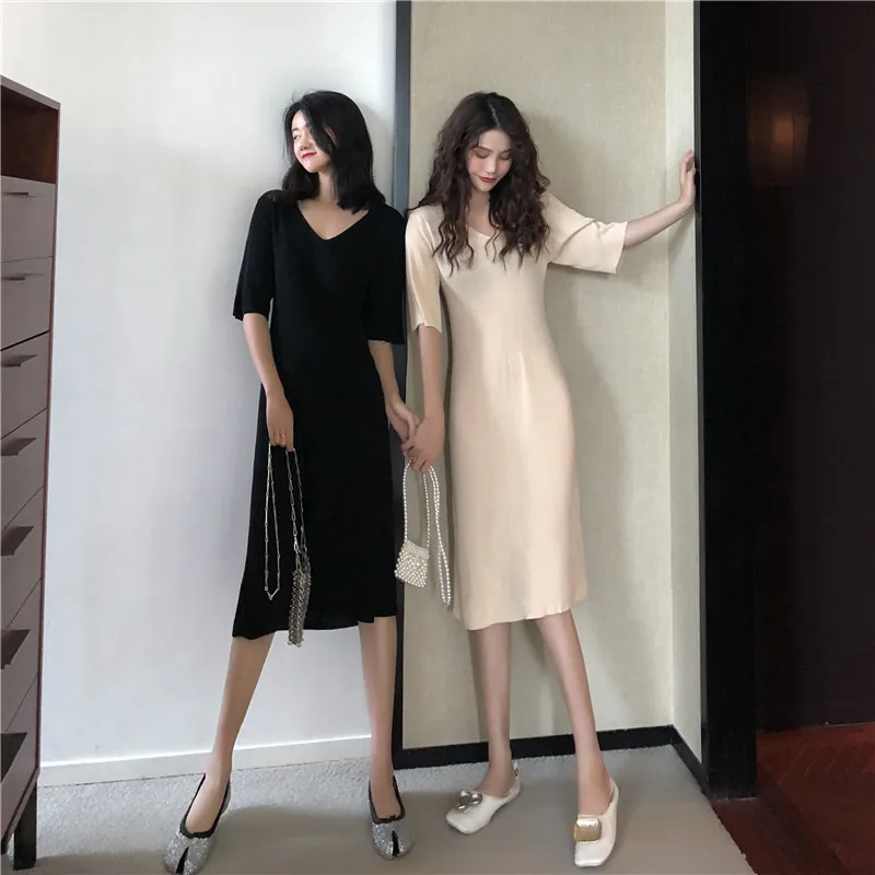 Женское платье сексуальное мини с v образным вырезом лето короткий рукав