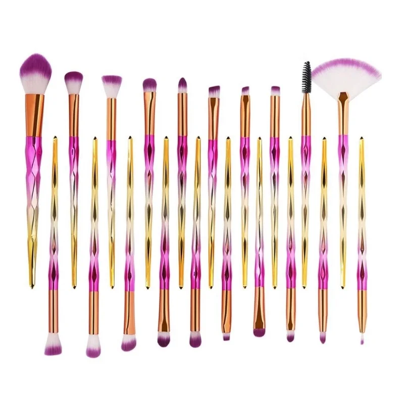 Набор кистей для макияжа с винтовой ручкой 20 шт.|Аппликатор теней век| |