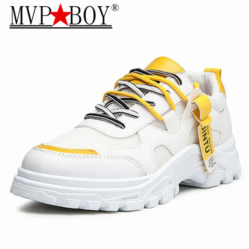 Мужские дышащие кроссовки на шнуровке Белые Повседневные для улицы европейские