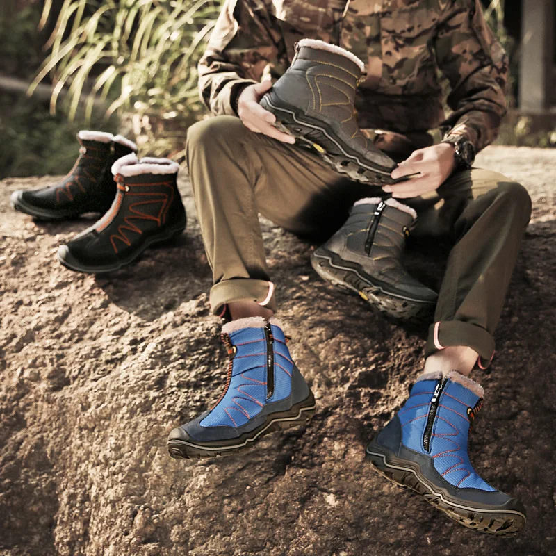 Очень теплые мужские ботинки качественные зимние замшевые кожаные меховые