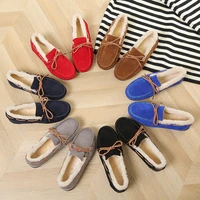 winter women shoes flats loafers short flock inside sewing slip on casual ladies non slip bottom warm female comfortable fashion