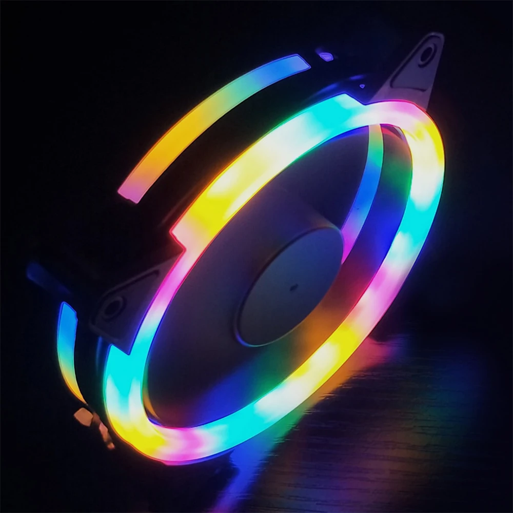 Тихий вентилятор 120 мм с двойным галогенным светодиодом RGB светильник