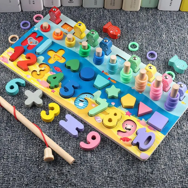 

Early childhood education toys educational building blocks baby digital assembled building blocks 1-3 years old wooden toys