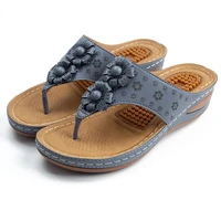 beach sandals female shoes plus size 2021 new comfortable summer shoes woman flip flop flower wedges shoes women sandals