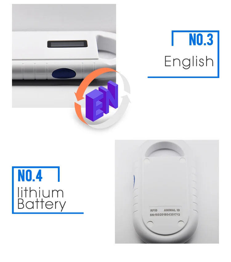 Rfid 134,2 кГц считыватель ISO11784/5 FDX-B rfid сканер животных шприц ПЭТ микрочип инжектор rfid тег Идентификация животных