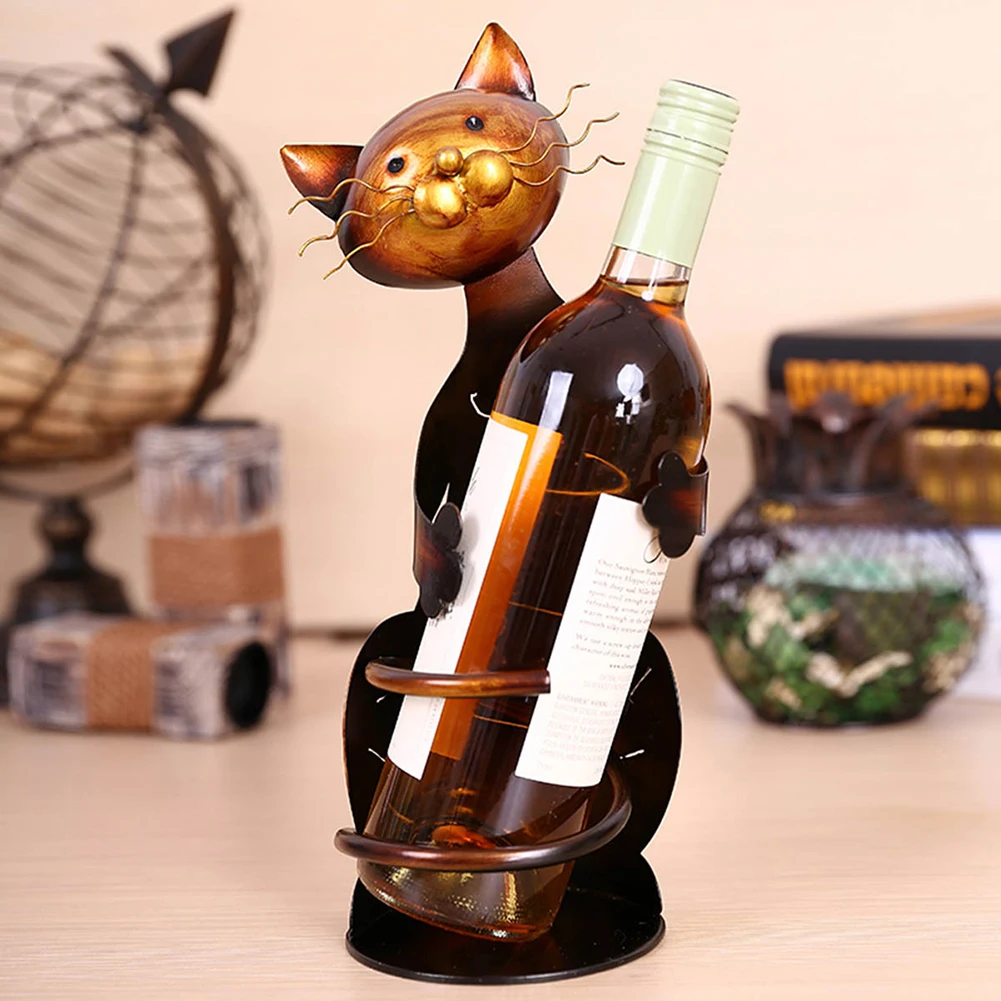 

Креативная винная полка в форме кошки, винный держатель, скульптура, винная подставка, домашнее украшение для дома, настольный подарок на де...