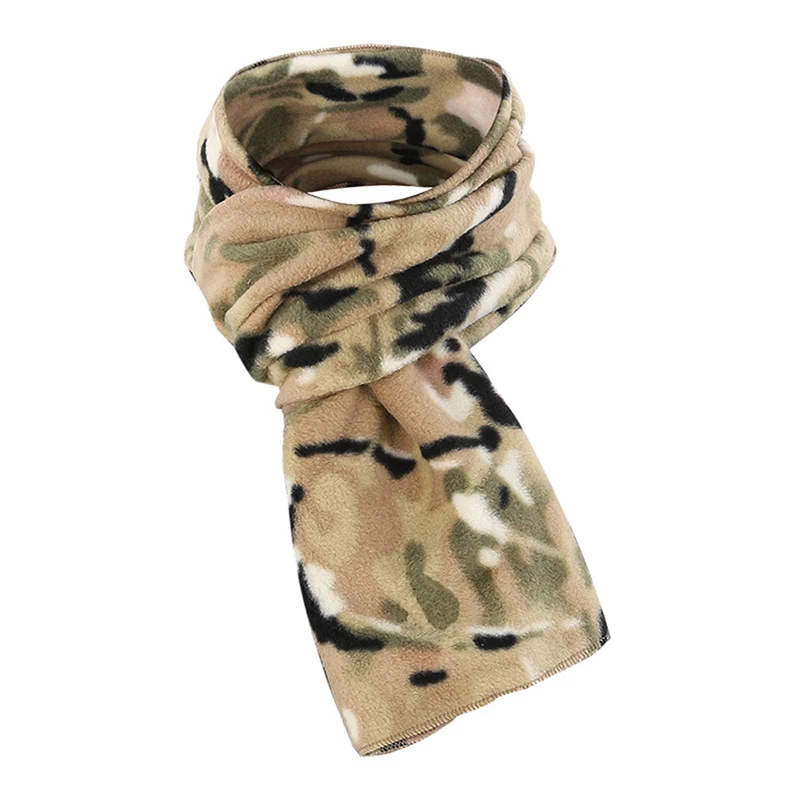 Мужской теплый флисовый шарф ветрозащитный Камуфляжный в стиле милитари для