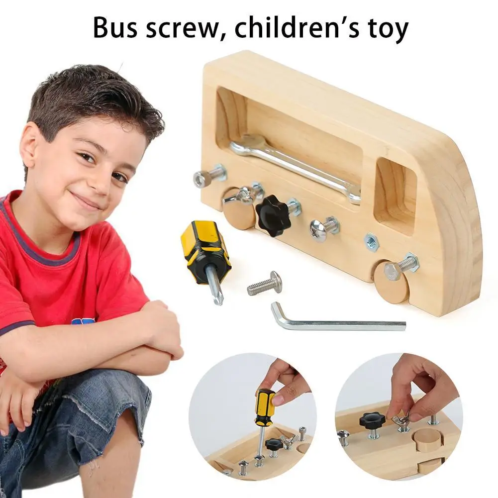 Занятый автобус Монтессори обучающие игрушки для детей обучение скручиванию