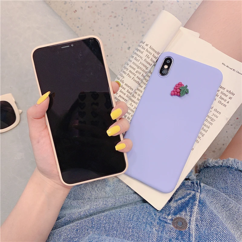 Милый 3D чехол для iPhone XR силиконовый с изображением фруктов мультяшный 7 8 XS MAX 6S Plus