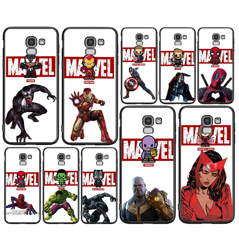 

Marvel superhero SignCover for Samsung Galaxy J8 J7 Duo J6 J5 Prime J4 Plus J3 J2 Core 2018 2017 2016 Black Phone Case