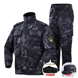 Военное Снаряжение тактические костюмы летняя униформа черные линии питона