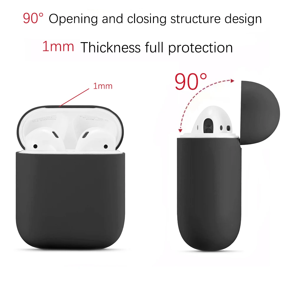 Мягкий силиконовый чехол для наушников Apple Airpods 1 2 защитный беспроводных Bluetooth